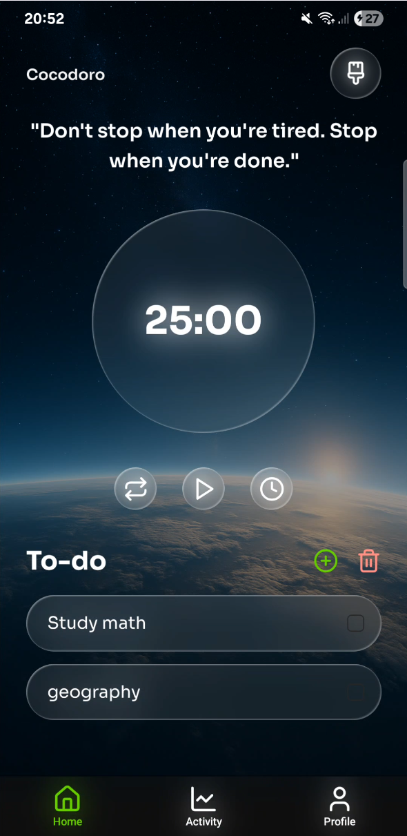 Cocodoro App Screenshot